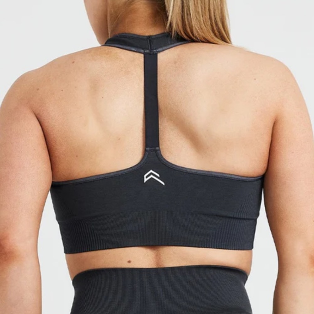 Gray seamless sports bra